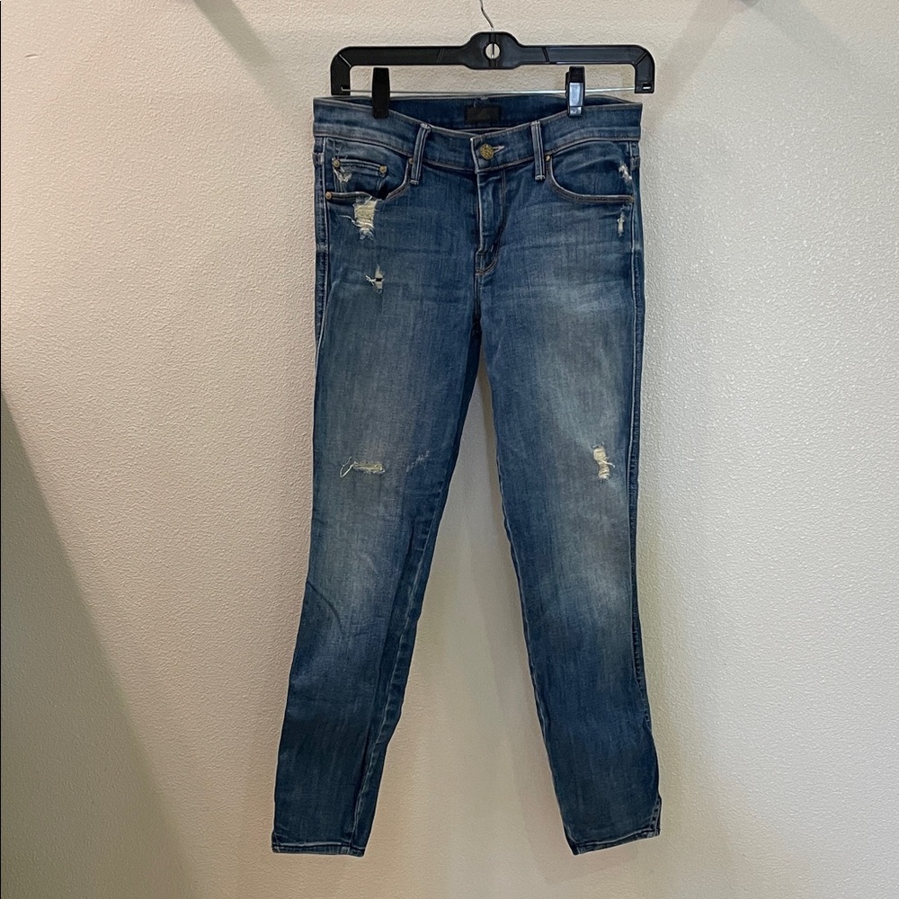 Classic Blue Distressed Women Jeans